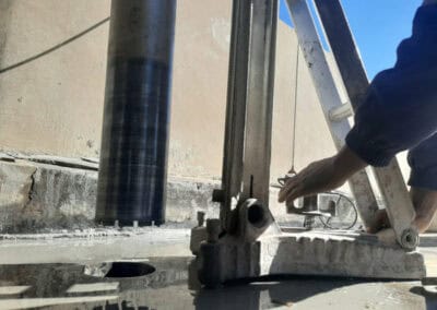 Core drilling process with specialized equipment at Vus Core Drilling.