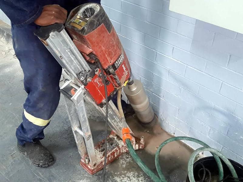 Inclined core drilling Balcony drilling for water drainage