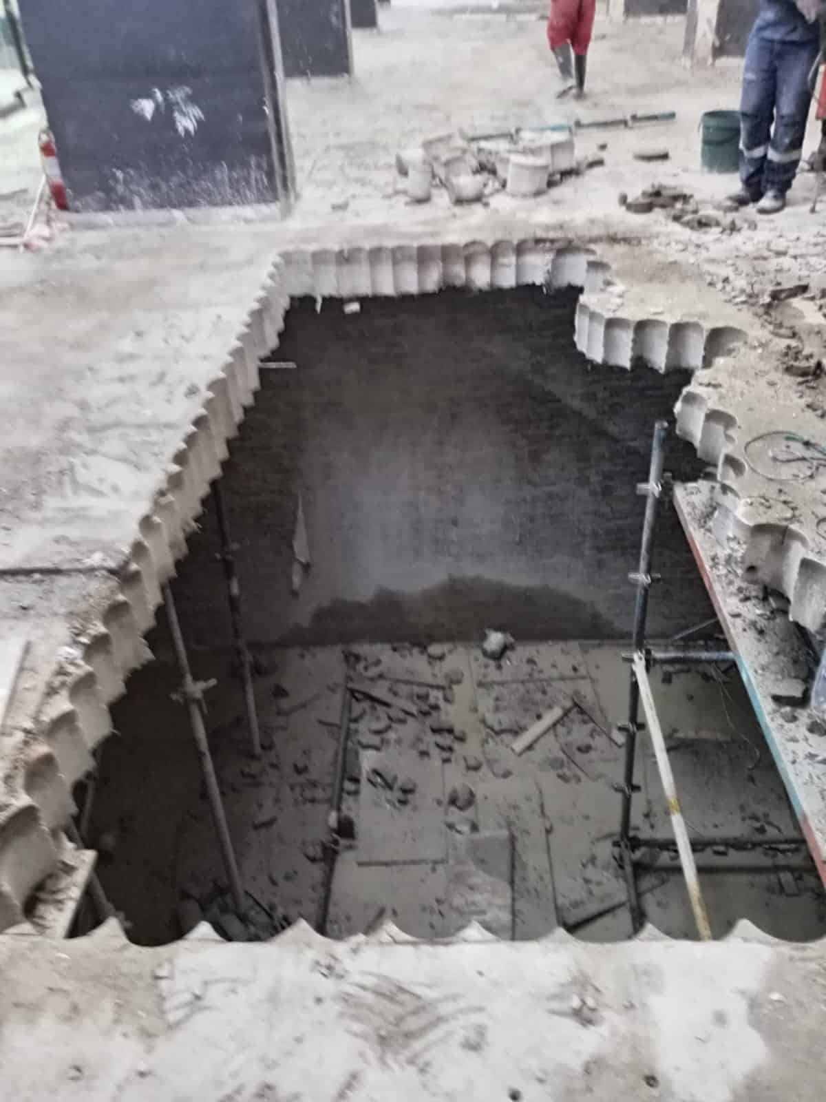 Stitch core drilling in progress on solid concrete slab Central Johannesburg
