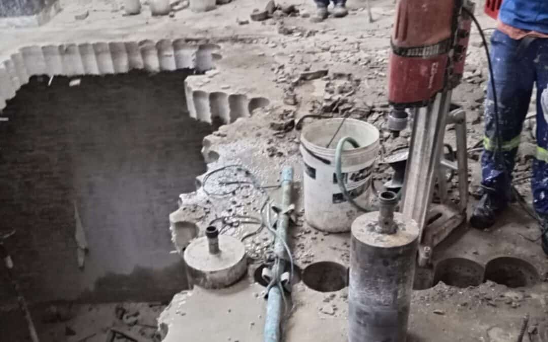 Stitch Core Drilling:Lift Shaft Openingin a Concrete Slab